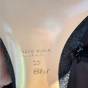 Jimmy Choo Black Glitter Heels